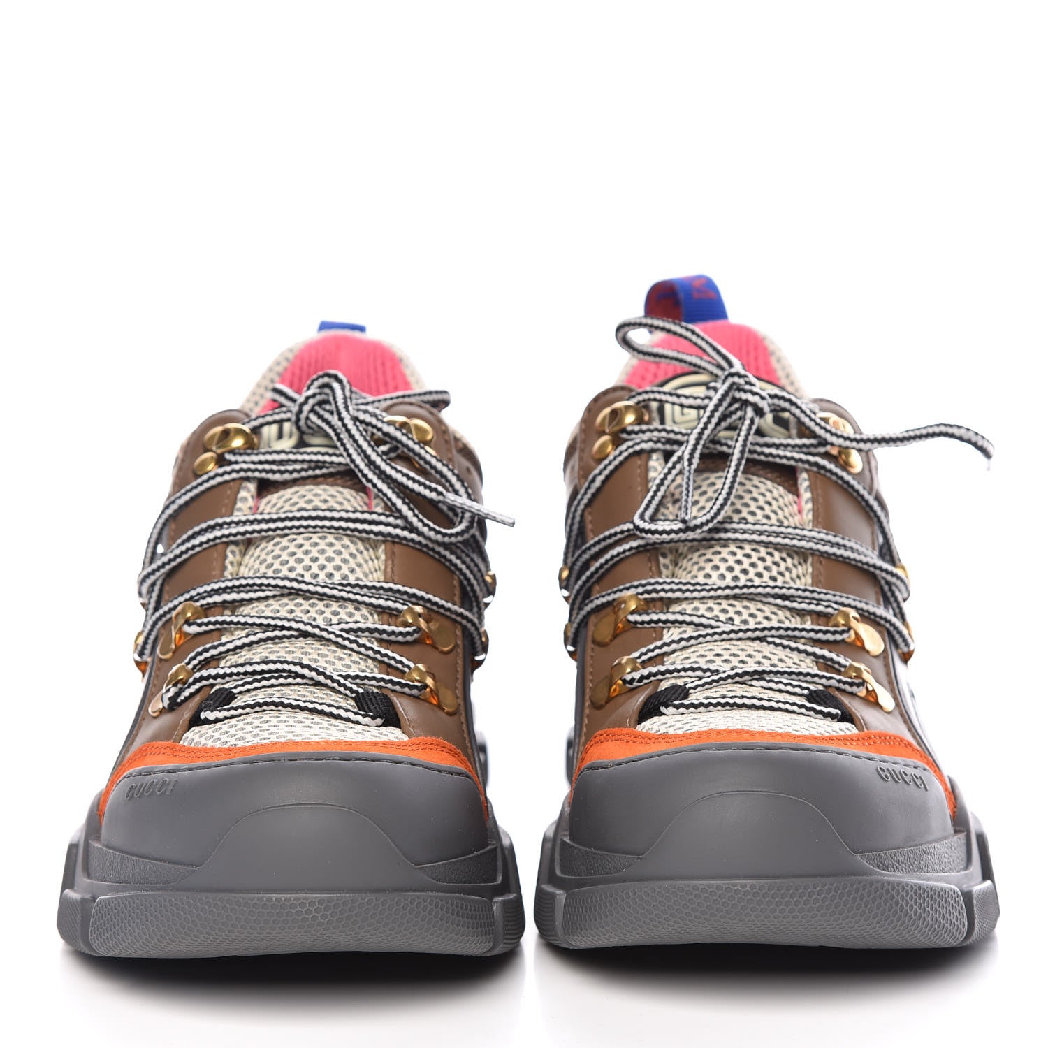 Gucci X SEGA Mesh Canvas Calfskin Womens Flashtrek Sneakers 38 White Box Pink Ardesia Loess 2 of 7