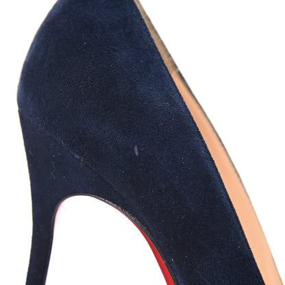 Christian Louboutin Veau Velours Corneille 100 Pumps 37 Navy 8 of 10