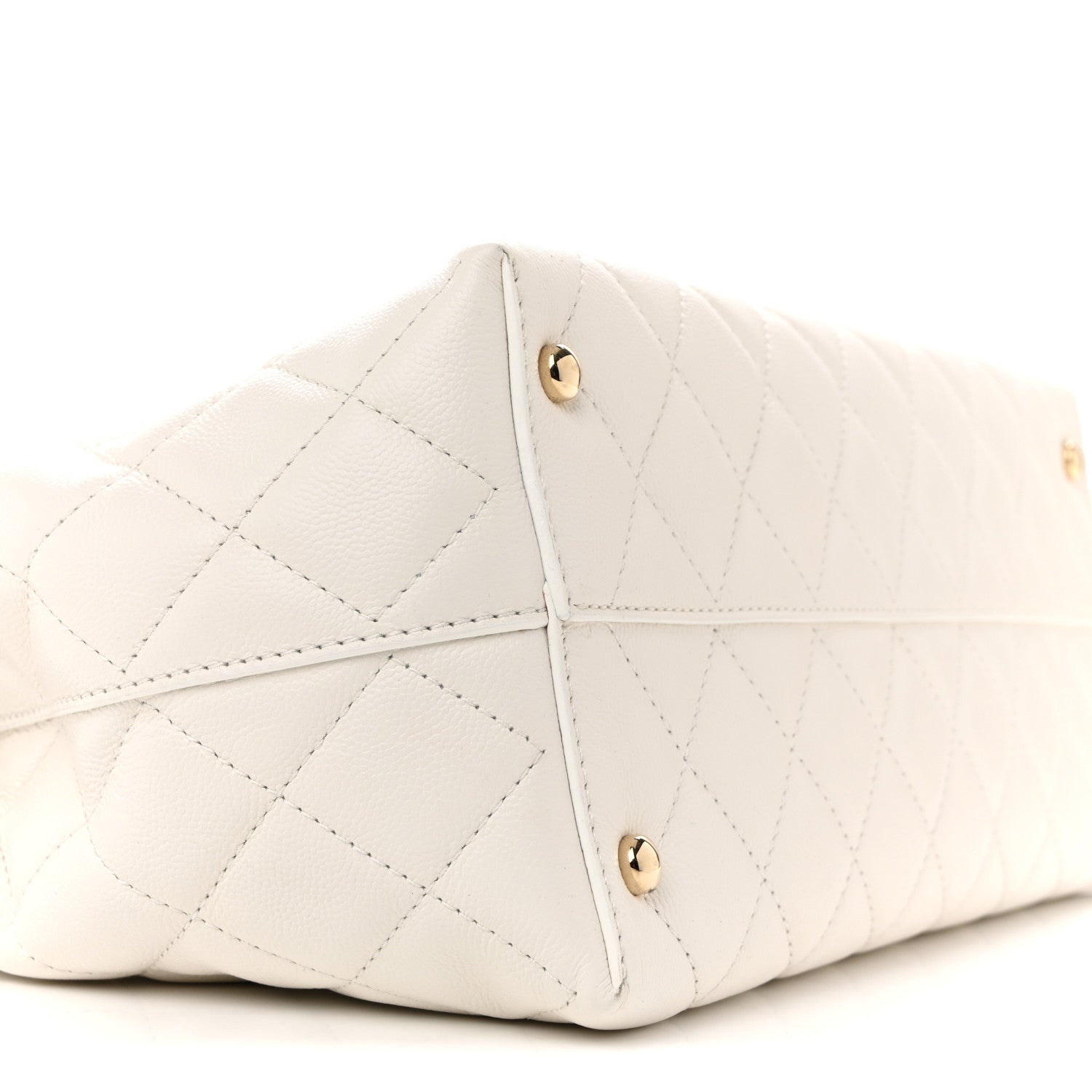 Chanel Caviar Quilted Small Shopping Tote White 9 of 13