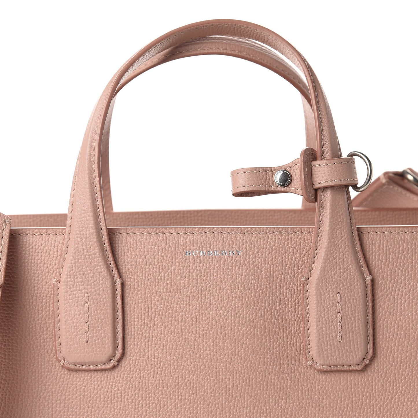 Grainy Calfskin House Check Medium Banner Tote Ash Rose