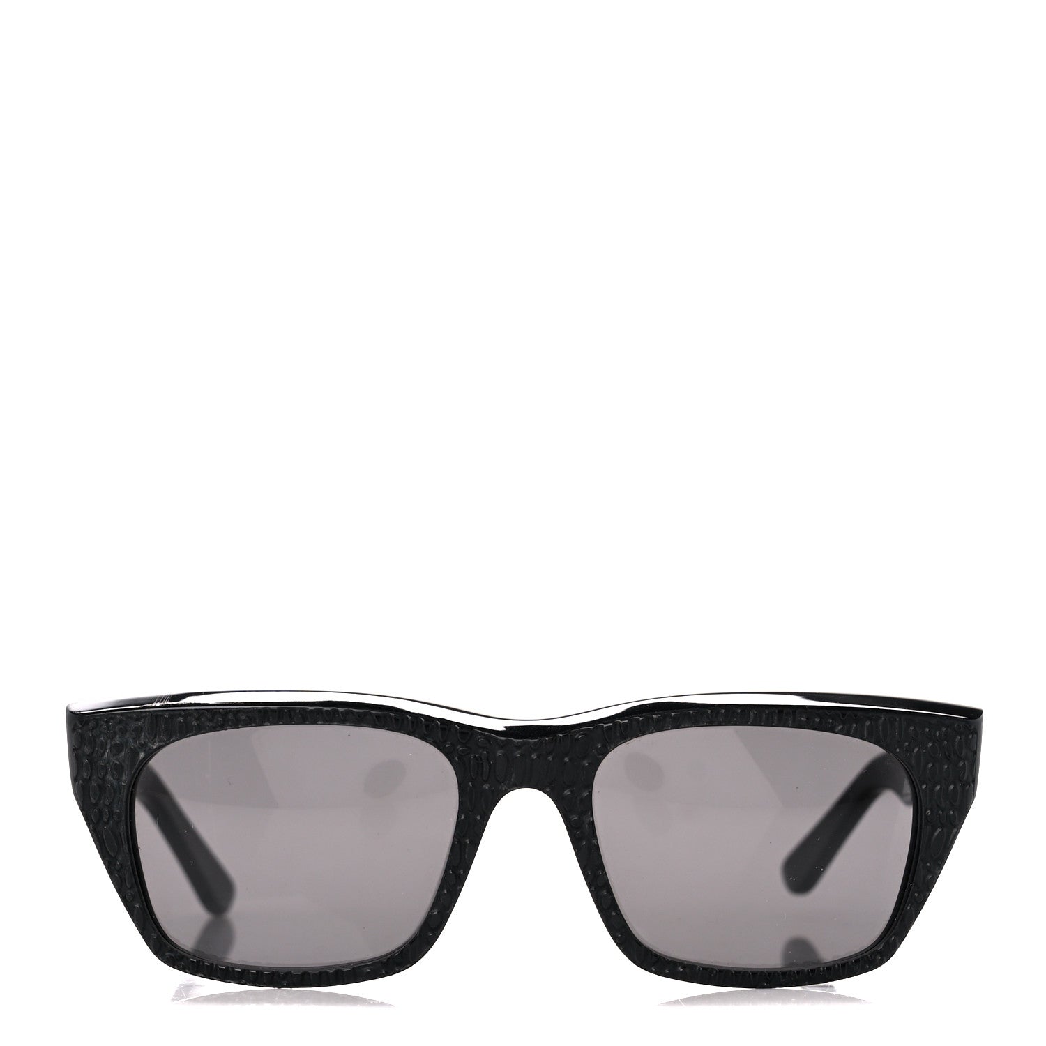 Celine Acetate Polarized Rectangular Crocodile Sunglasses CL4060IL Black 2 of 8