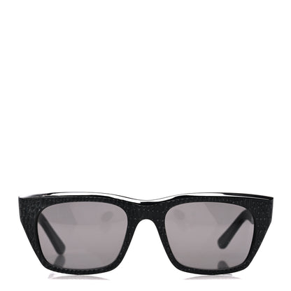 Celine Acetate Polarized Rectangular Crocodile Sunglasses CL4060IL Black 2 of 8