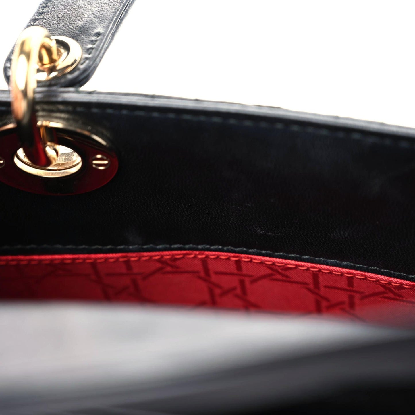 Lambskin Cannage Small Lucky Badges My Lady Dior Black