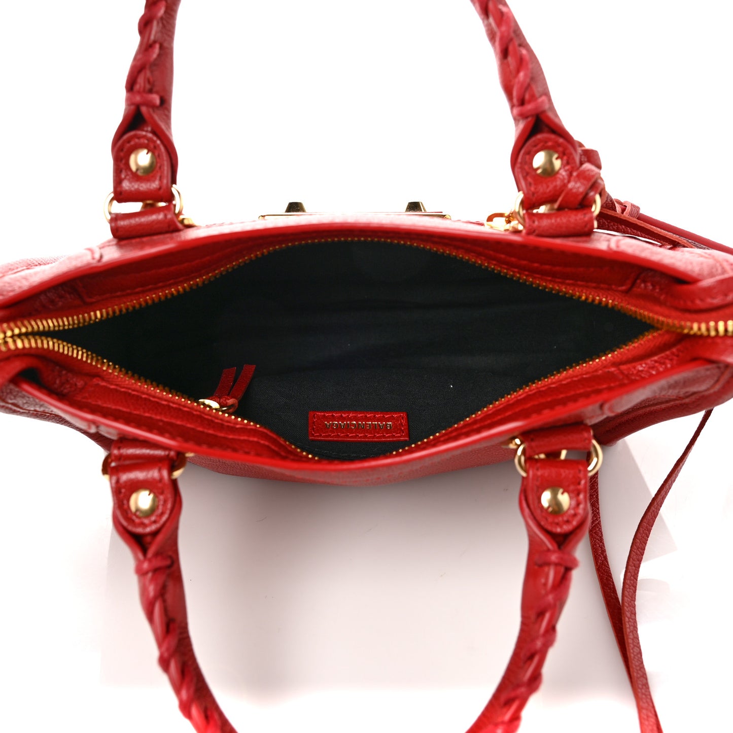 Chevre Gold Metallic Edge Hardware Mini City Rouge Groseille