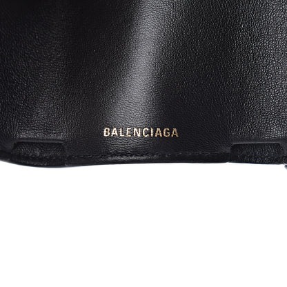 Balenciaga Signature Grained Calfskin Logo Mini Ville Wallet Black 7 of 9