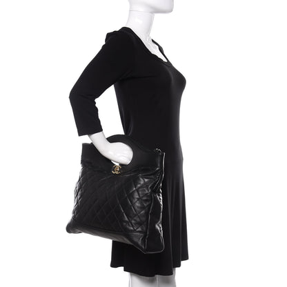 Chanel Lambskin Quilted Large 31 Shopping Bag Black 3 of 10