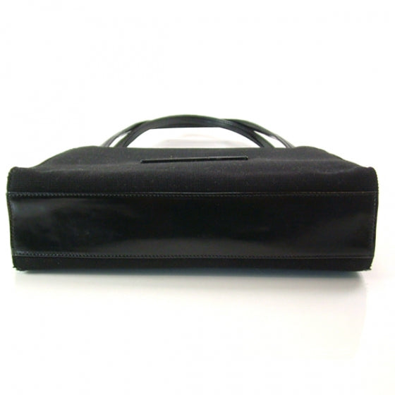 Nylon Leather Tote Black