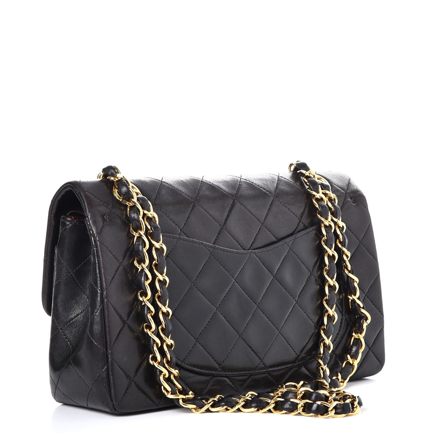 Lambskin Quilted Small Double Flap Black