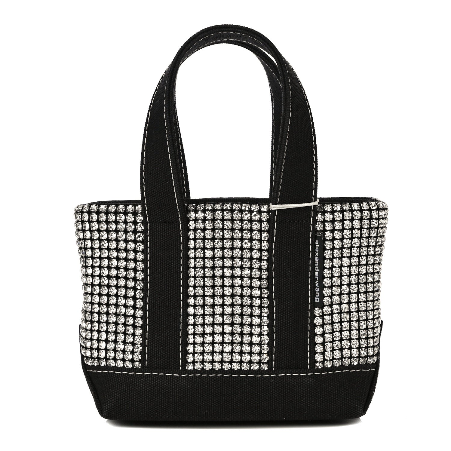 Alexander Wang Mesh Crystal Rhinestone Mini Cruiser Tote Black Silver 1 of 10