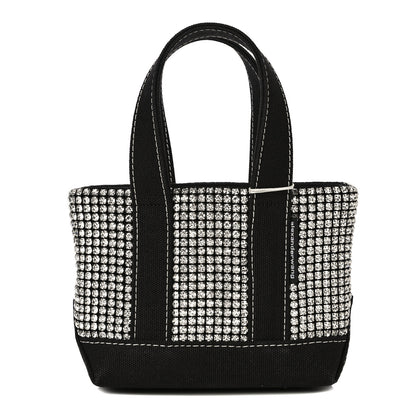 Alexander Wang Mesh Crystal Rhinestone Mini Cruiser Tote Black Silver 1 of 10