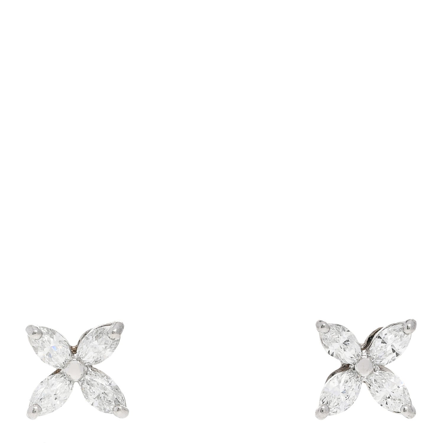 Tiffany Platinum Diamond .19ct Mini Victoria Earrings 1 of 5