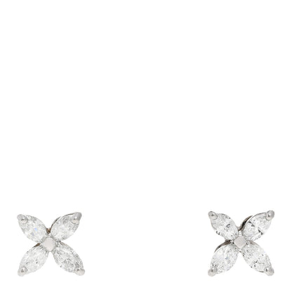 Tiffany Platinum Diamond .19ct Mini Victoria Earrings 1 of 5