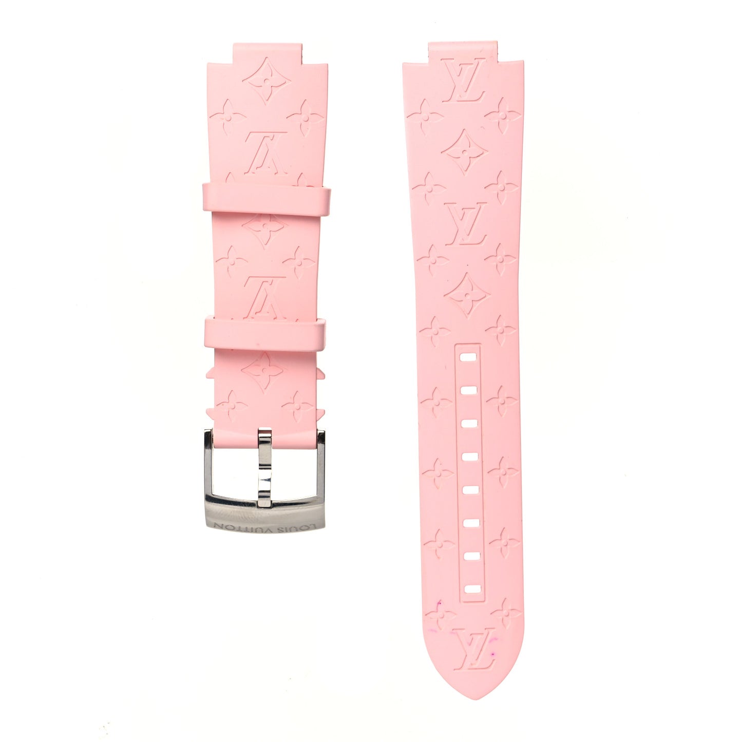 Rubber Monogram Tambour Watch Strap Rose