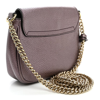 Gucci Metallic Pebbled Calfskin Small Soho Flap Crossbody Purple 3 of 13
