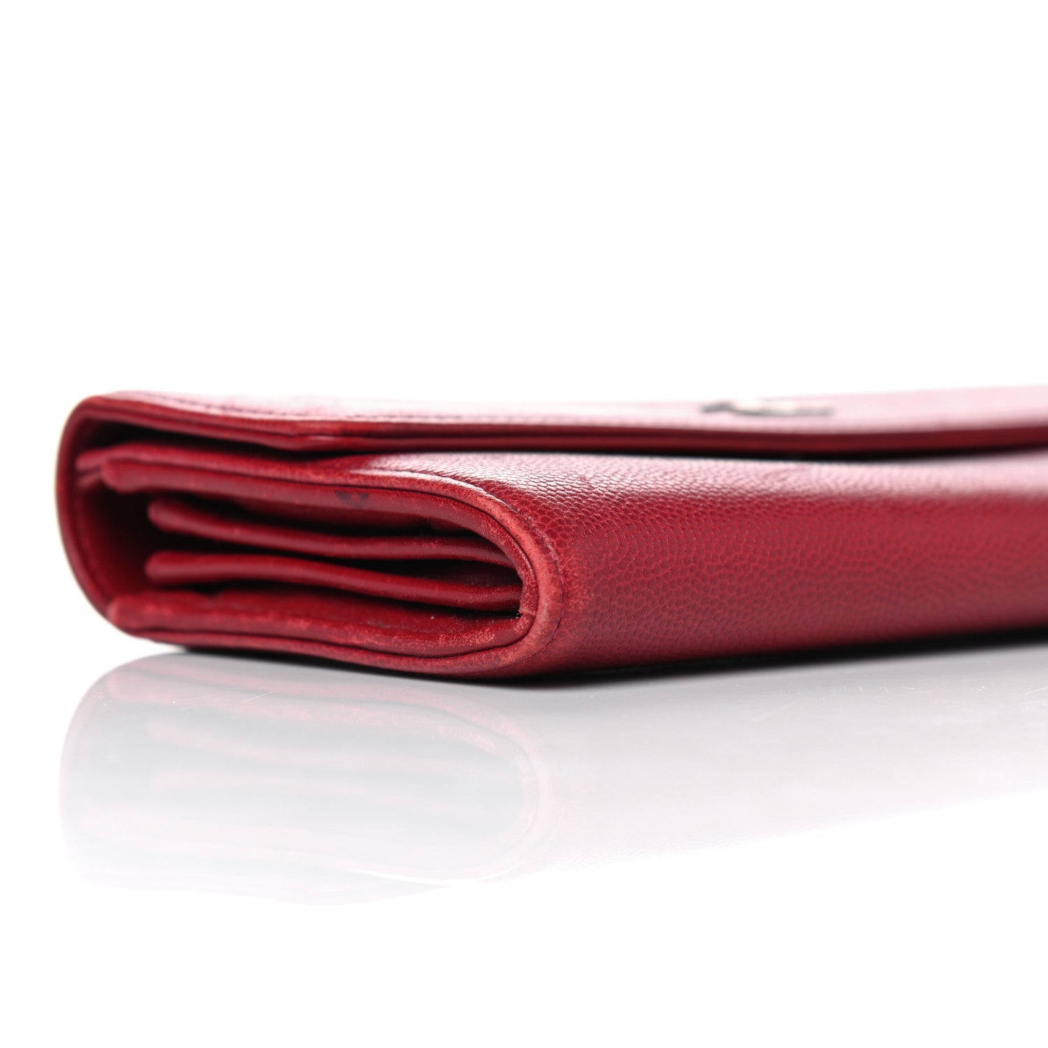Chanel Caviar Sevruga CC Large Gusset Flap Wallet Red 7 of 11