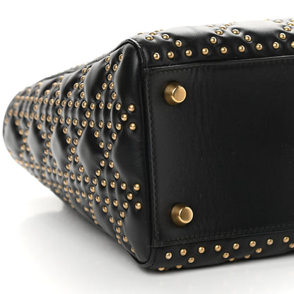 Christian Dior Calfskin Cannage Studded Medium Supple Lady Dior Black 8 of 9