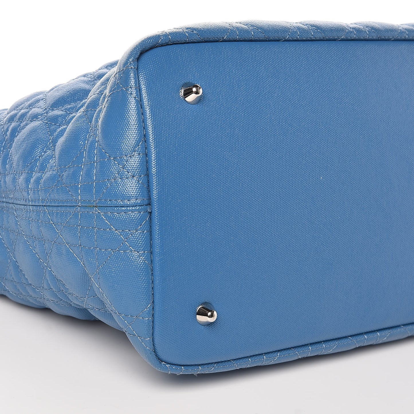 Coated Canvas Cannage Medium Panarea Tote Cobalt Blue