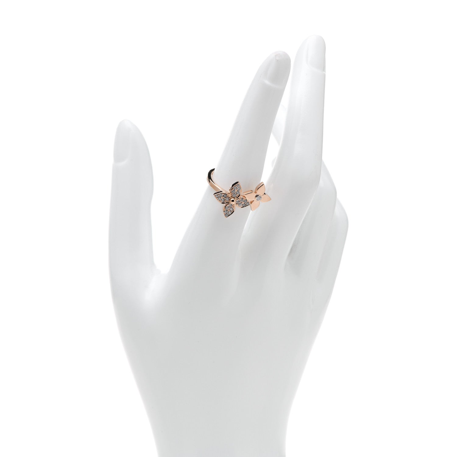 Louis Vuitton 18K Pink Gold Diamond Star Blossom Ring 54 7 2 of 8