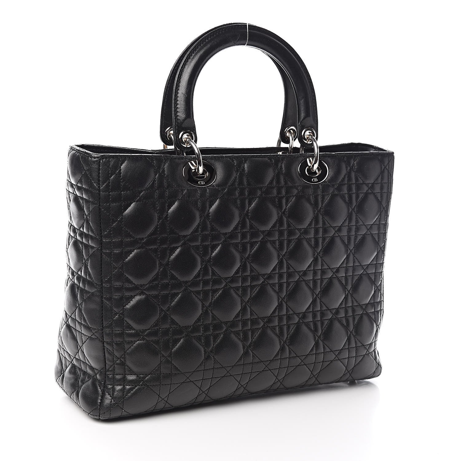 Christian Dior Lambskin Cannage Large Lady Dior Black 3 of 16