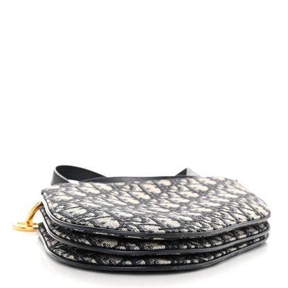 Christian Dior Oblique Saddle Pouch With Strap Navy Blue 5 of 14