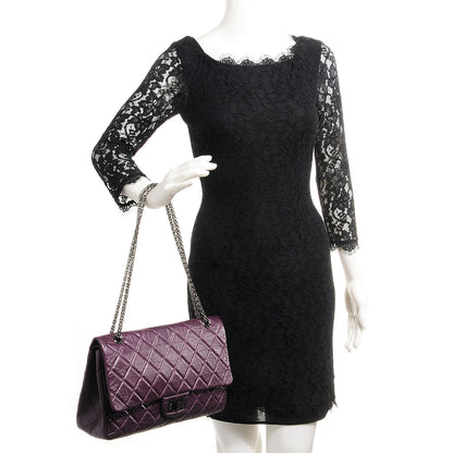 Chanel Aged Calfskin 2.55 Reissue 227 Flap Metallic Dark Purple 2 of 8