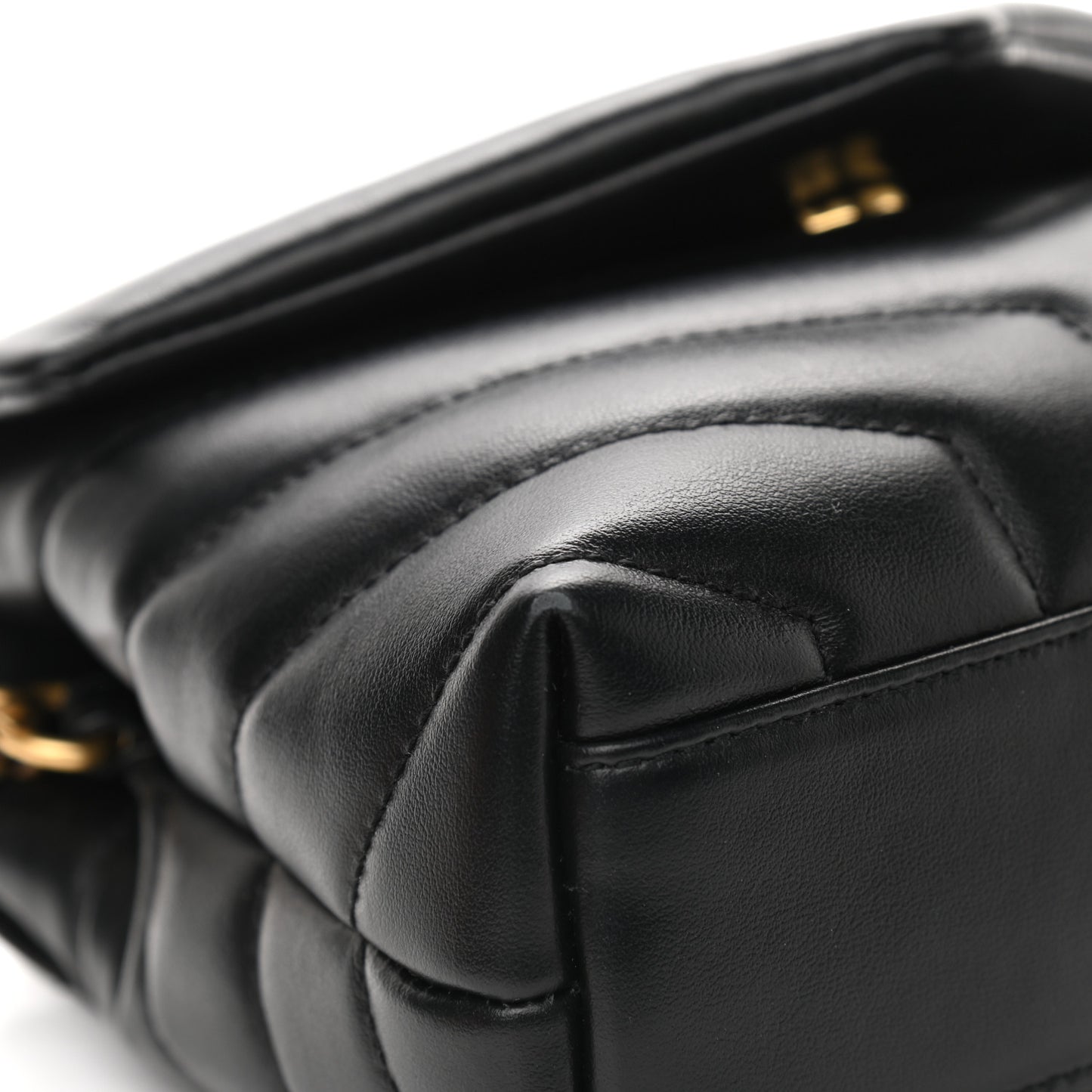 Calfskin Y Quilted Monogram Toy Loulou Crossbody Bag Black