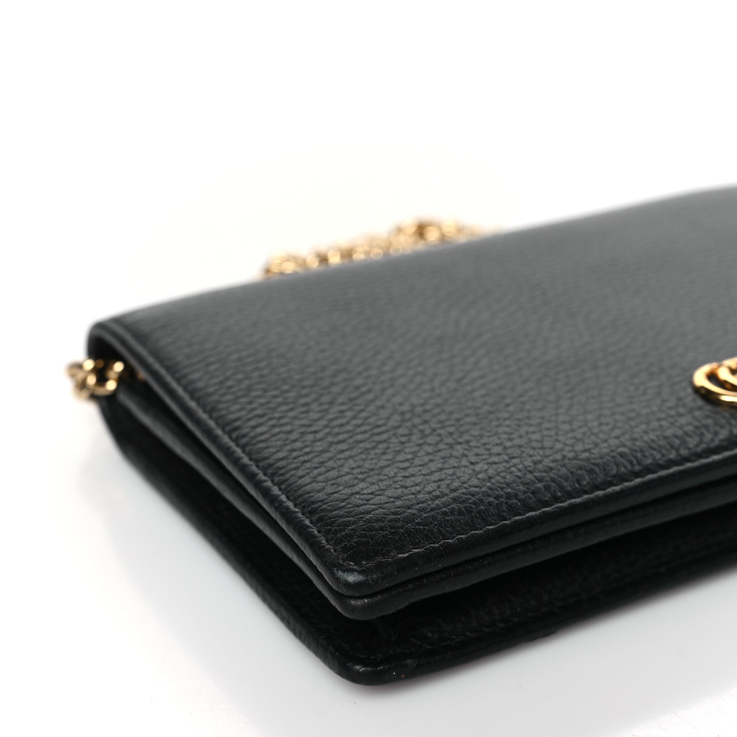 Gucci Calfskin Mini GG Marmont Chain Wallet Black 7 of 8