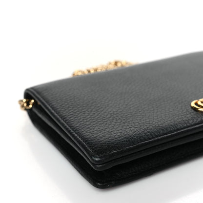 Gucci Calfskin Mini GG Marmont Chain Wallet Black 7 of 8