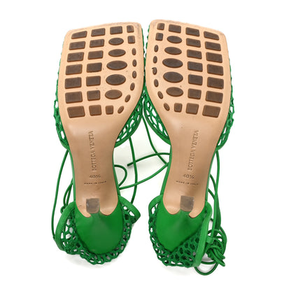 Bottega Veneta Mesh Nappa Stretch Ankle Tie 90mm Sandals 40.5 Grass 6 of 8