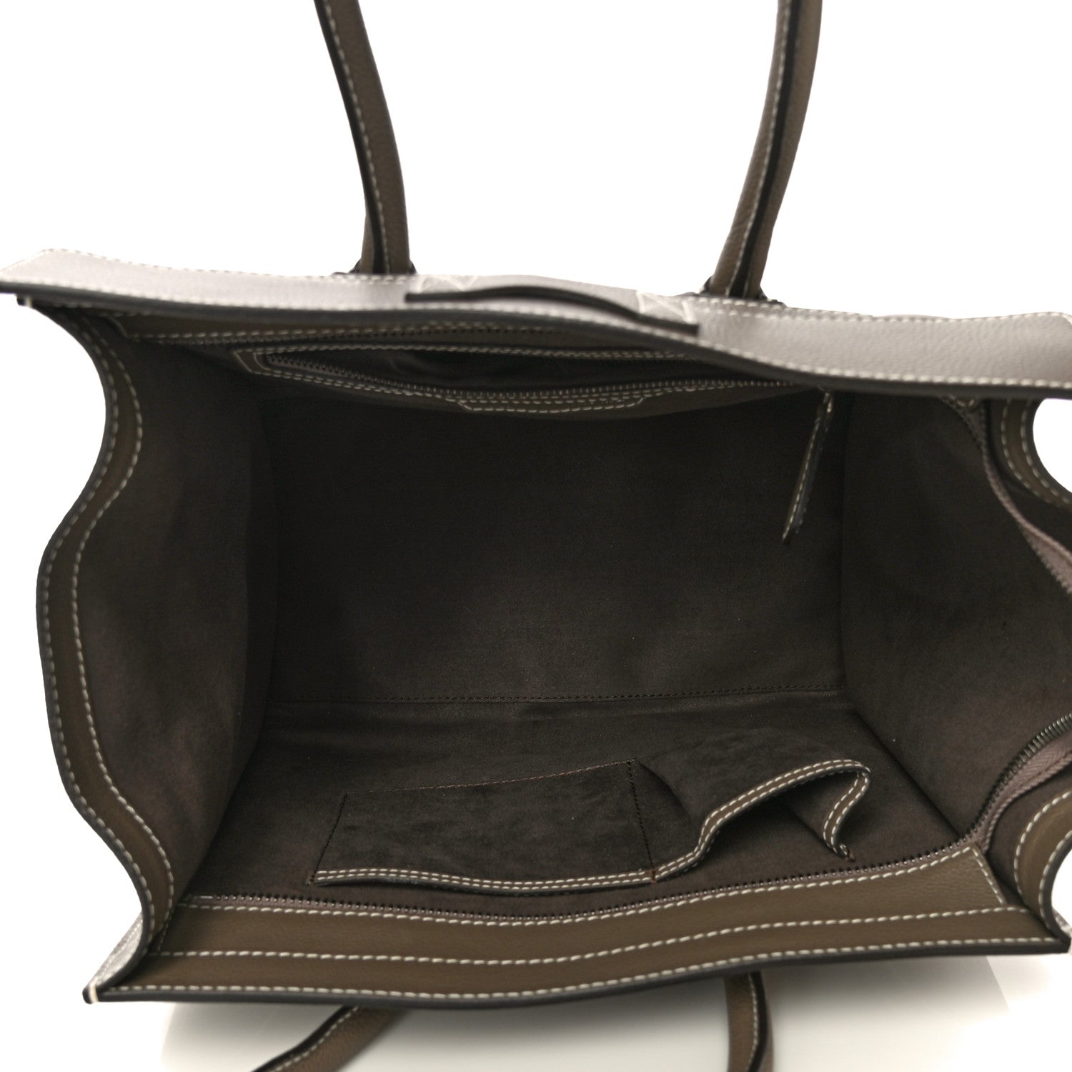 Celine Drummed Calfskin Mini Luggage Bag Souris 4 of 9