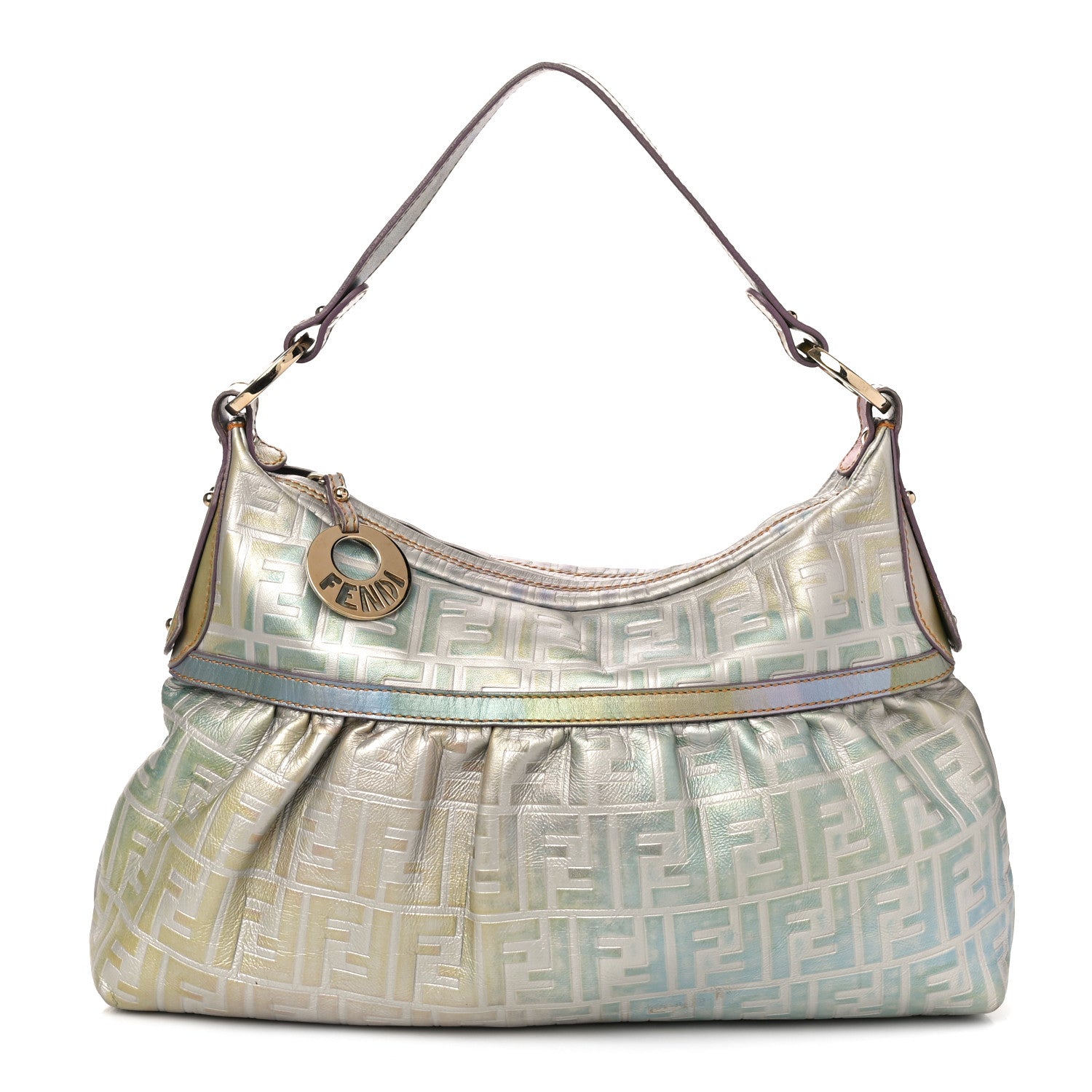 Fendi Metallic Calfskin FF Embossed Chef Hobo Multicolor 1 of 9