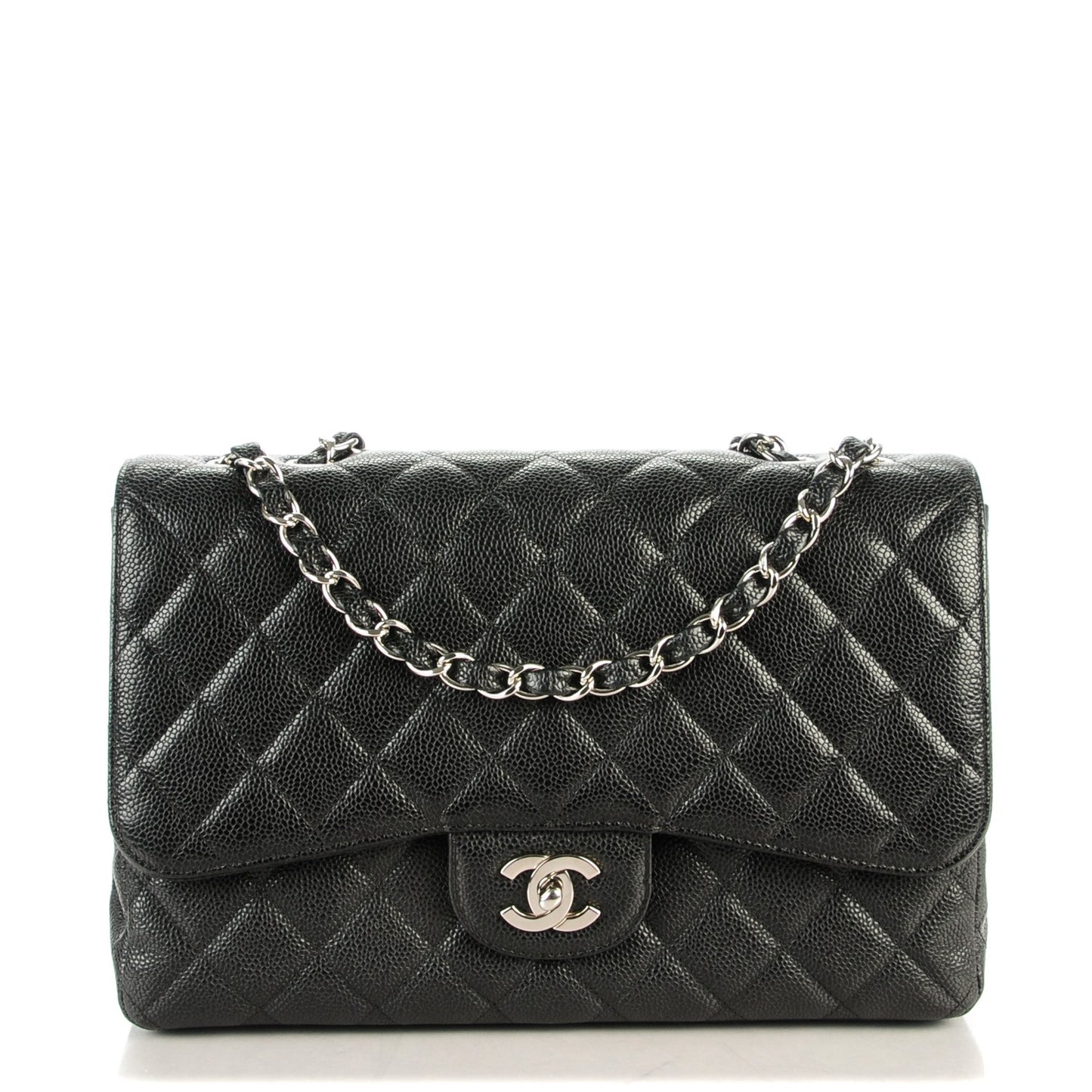 Caviar Quilted Jumbo Single Flap Black