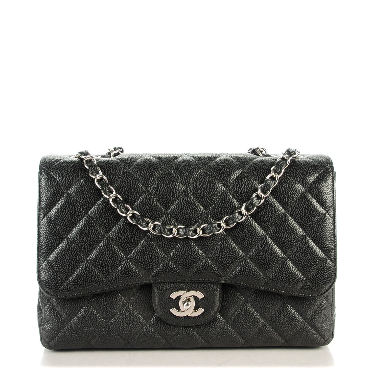 Chanel Caviar Quilted Jumbo Single Flap Black 1 of 9