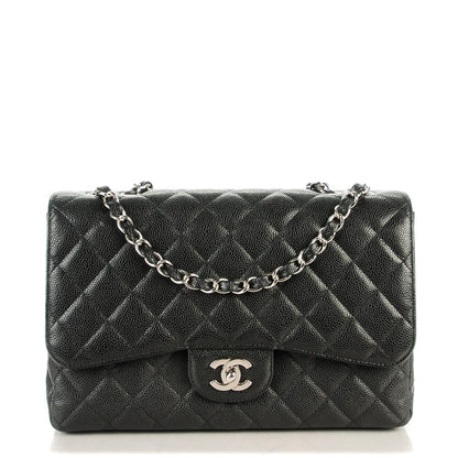 Chanel Caviar Quilted Jumbo Single Flap Black 1 of 9