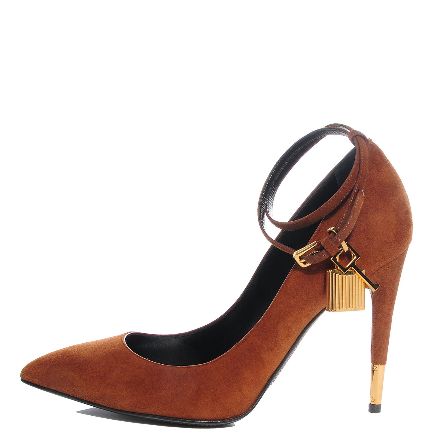 Suede Ankle-Lock Pumps Caramel 37.5