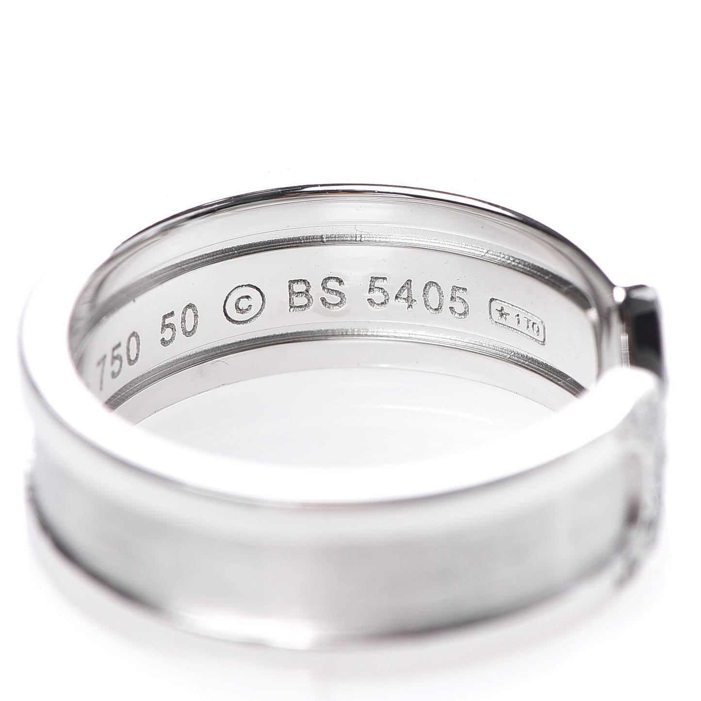 18K White Gold Diamond 6.5mm Logo De Ring 50 5.25
