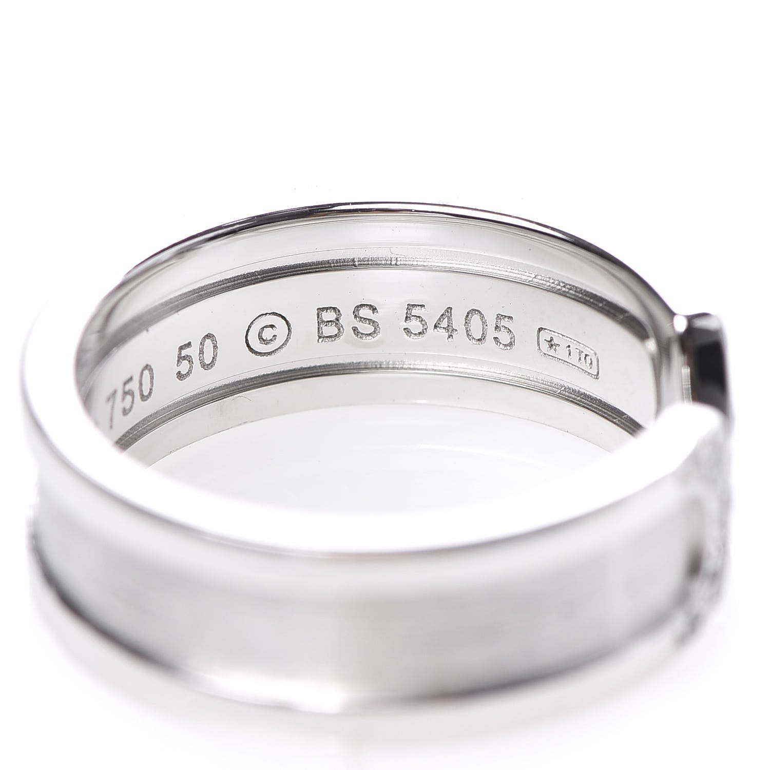 Cartier 18K White Gold Diamond 6.5mm Logo De Ring 50 5.25 5 of 5