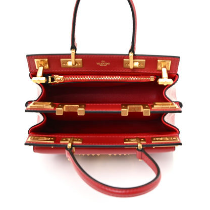 Valentino Garavani Grainy Calfskin Mini Rockstud Alcove Top-Handle Bag Rouge Pur 4 of 13