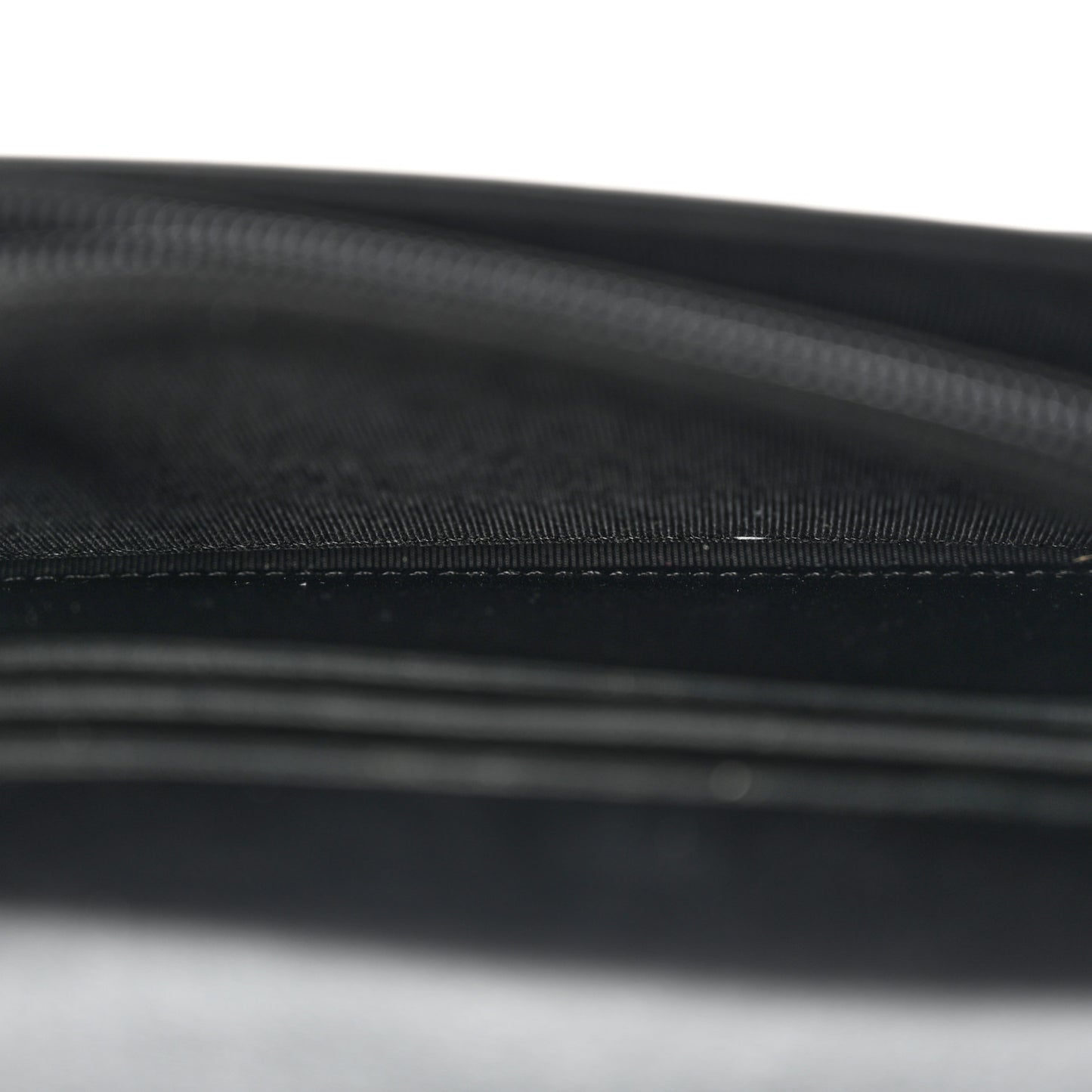 Patent Calfskin Quilted Small Flap Wallet Black