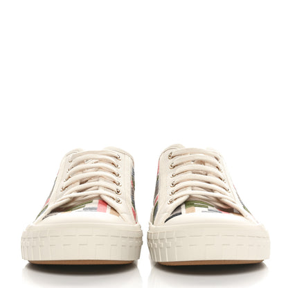 Fendi Kuban Canvas FF Womens Domino Low Top Sneakers 39 Grezzo Multicolor Latte 2 of 7