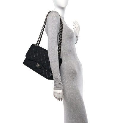 Chanel Caviar Quilted Jumbo Double Flap Black 2 of 10