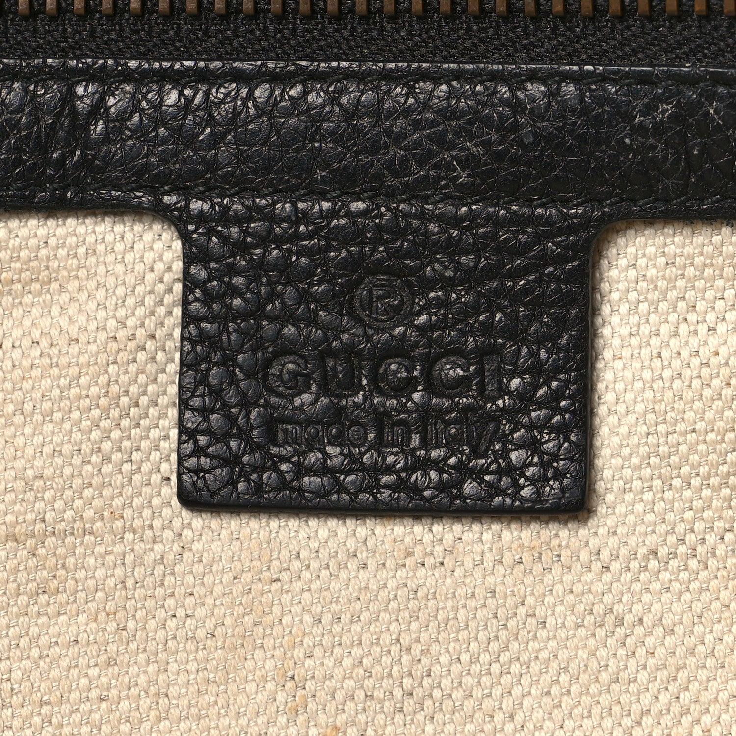 Gucci Grained Calfskin Logo Half Moon Hobo Black 6 of 11