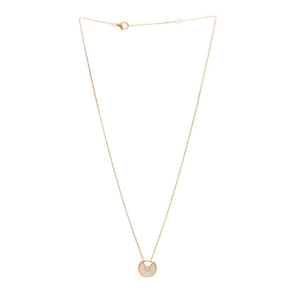 Cartier 18K Yellow Gold Diamond Mother of Pearl XS Amulette de Cartier Pendant Necklace 3 of 5