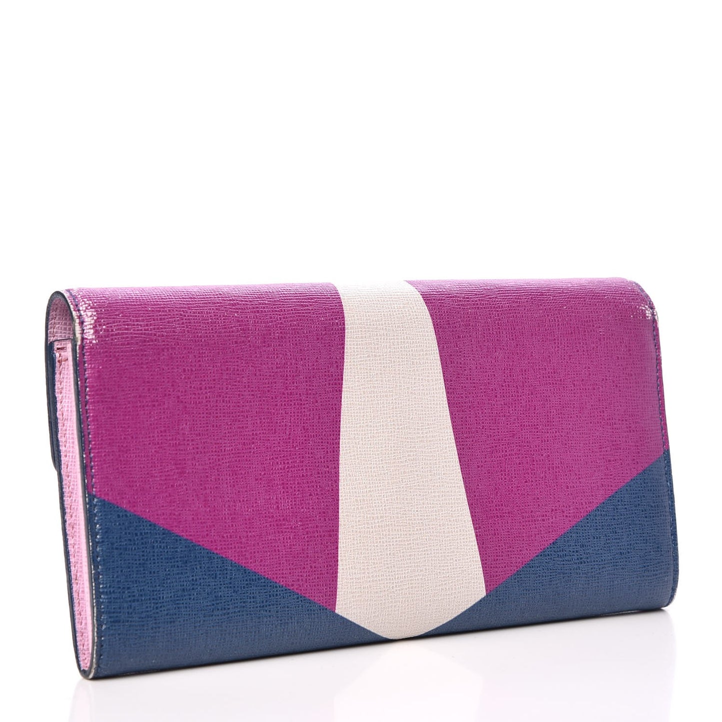 Vitello Elite Crystal Eye Monster Continental Wallet Cobalt Lavender Pink