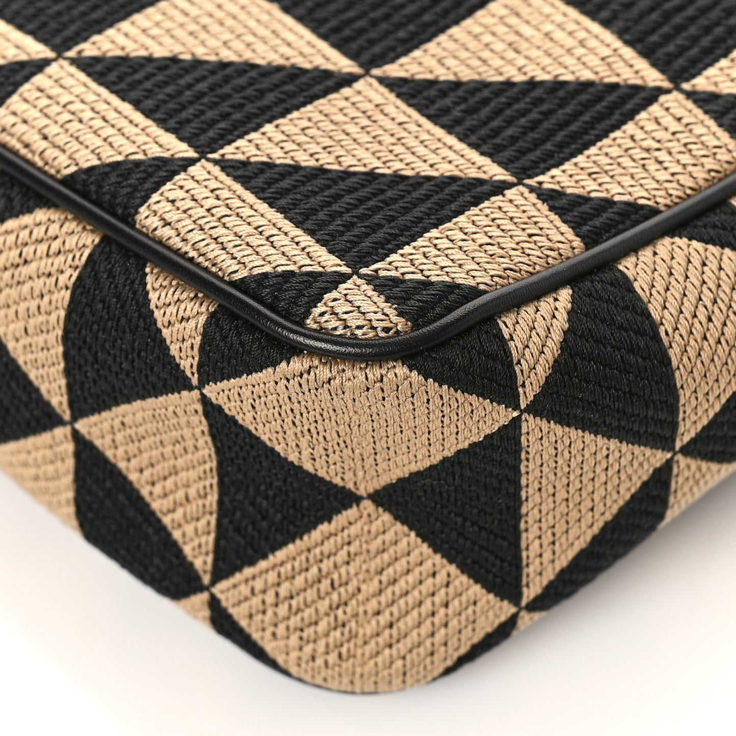 Jacquard Triangolo Symbole Embroidered Mini Triangle Bag Black Corda