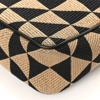 Prada Jacquard Triangolo Symbole Embroidered Mini Triangle Bag Black Corda 7 of 7
