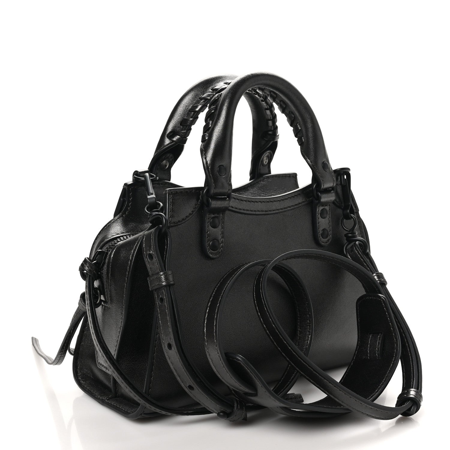 Balenciaga Smooth Calfskin Neo Classic Black Hardware Mini City Gunmetal 3 of 10