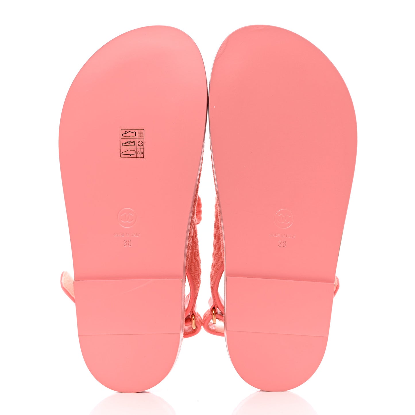 Knit Fabric Velcro Dad Sandals 38 Coral