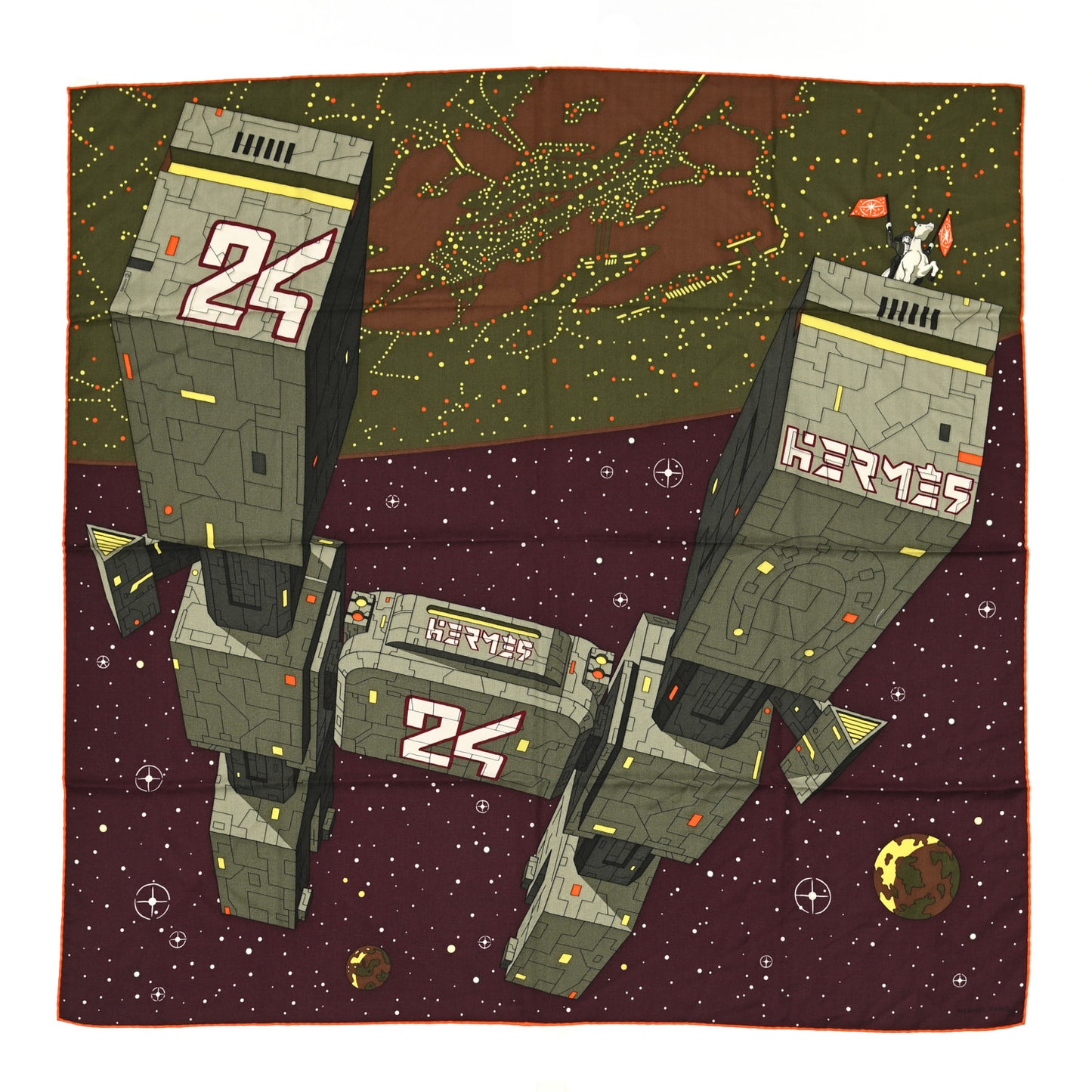 Silk Cashmere Odyssey Scarf 100 Bordeaux Kaki