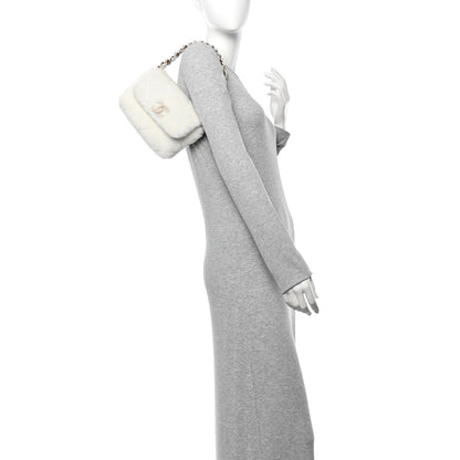 Chanel Shearling Lambskin Crystal Strass Flap White 2 of 10